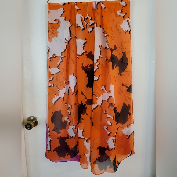 Diane Von Furstenberg -DVF -Vibrant  Multi Print Silk Scarf XL - Picture 5 of 14